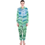 Blue Green Circle Design Hooded Jumpsuit (Ladies)