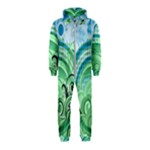 Blue Green Circle Design Hooded Jumpsuit (Kids)