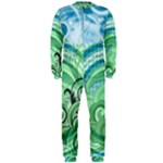 Blue Green Circle Design OnePiece Jumpsuit (Men)