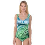 Blue Green Circle Design Princess Tank Leotard 