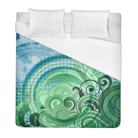 Blue Green Circle Design Duvet Cover (Full/ Double Size) from ArtsNow.com