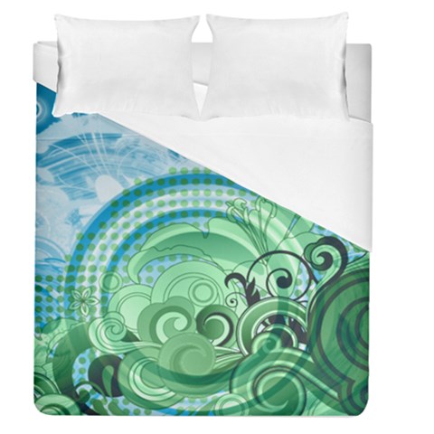 Blue Green Circle Design Duvet Cover (Queen Size) from ArtsNow.com