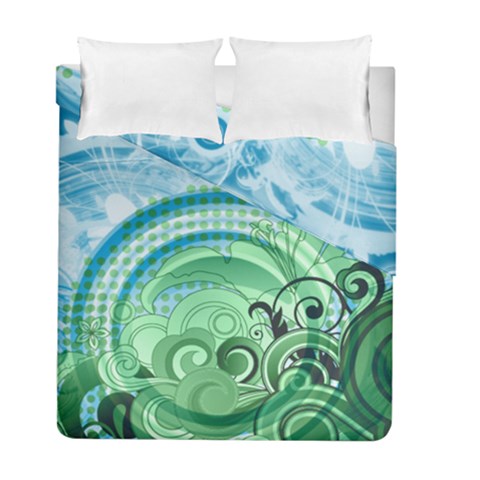 Blue Green Circle Design Duvet Cover Double Side (Full/ Double Size) from ArtsNow.com