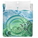 Blue Green Circle Design Duvet Cover Double Side (Queen Size)