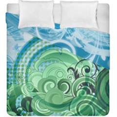 Blue Green Circle Design Duvet Cover Double Side (King Size) from ArtsNow.com