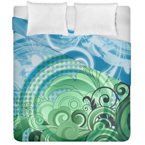 Blue Green Circle Design Duvet Cover Double Side (California King Size) from ArtsNow.com