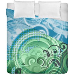 Blue Green Circle Design Duvet Cover Double Side (California King Size) from ArtsNow.com