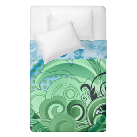 Blue Green Circle Design Duvet Cover Double Side (Single Size) from ArtsNow.com