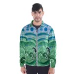 Blue Green Circle Design Men s Windbreaker