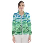 Blue Green Circle Design Women s Windbreaker