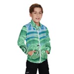 Blue Green Circle Design Kids  Windbreaker