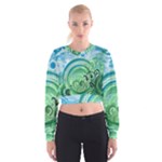 Blue Green Circle Design Cropped Sweatshirt