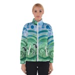 Blue Green Circle Design Winter Jacket