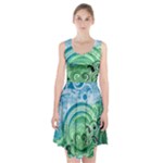 Blue Green Circle Design Racerback Midi Dress