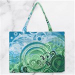 Blue Green Circle Design Zipper Medium Tote Bag