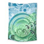 Blue Green Circle Design Medium Tapestry