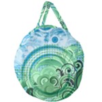 Blue Green Circle Design Giant Round Zipper Tote