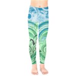 Blue Green Circle Design Kids  Legging