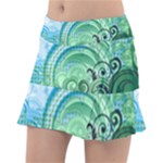 Blue Green Circle Design Tennis Skirt