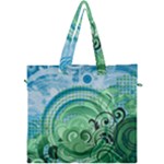 Blue Green Circle Design Canvas Travel Bag