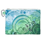 Blue Green Circle Design Canvas Cosmetic Bag (XL)