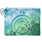 Blue Green Circle Design Canvas Cosmetic Bag (XXL)