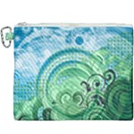 Blue Green Circle Design Canvas Cosmetic Bag (XXXL)