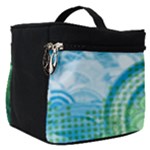 Blue Green Circle Design Make Up Travel Bag (Small)