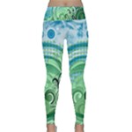 Blue Green Circle Design Lightweight Velour Classic Yoga Leggings