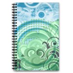 Blue Green Circle Design 5.5  x 8.5  Notebook