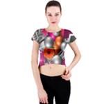 Ball Art Crew Neck Crop Top