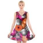 Ball Art V-Neck Sleeveless Dress