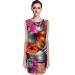 Ball Art Sleeveless Velvet Midi Dress