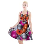 Ball Art Halter Party Swing Dress 