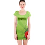 Red Heart Art Short Sleeve Bodycon Dress