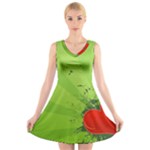 Red Heart Art V-Neck Sleeveless Dress