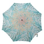 Pink Blue Pattern Hook Handle Umbrella (Medium)