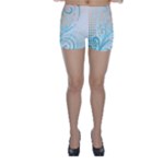 Pink Blue Pattern Skinny Shorts