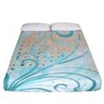 Pink Blue Pattern Fitted Sheet (California King Size)