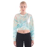 Pink Blue Pattern Cropped Sweatshirt