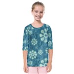 Snow Flake Art Kids  Quarter Sleeve Raglan Tee