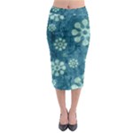 Snow Flake Art Midi Pencil Skirt