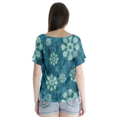 V-Neck Flutter Sleeve Top 