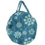 Snow Flake Art Giant Round Zipper Tote