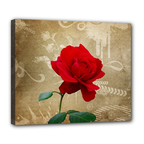 Red Rose Art Deluxe Canvas 24  x 20  (Stretched) from ArtsNow.com