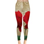 Red Rose Art Leggings 