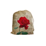 Red Rose Art Drawstring Pouch (Medium)