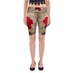 Red Rose Art Yoga Cropped Leggings