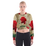 Red Rose Art Cropped Sweatshirt