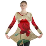 Red Rose Art Long Sleeve Tunic 